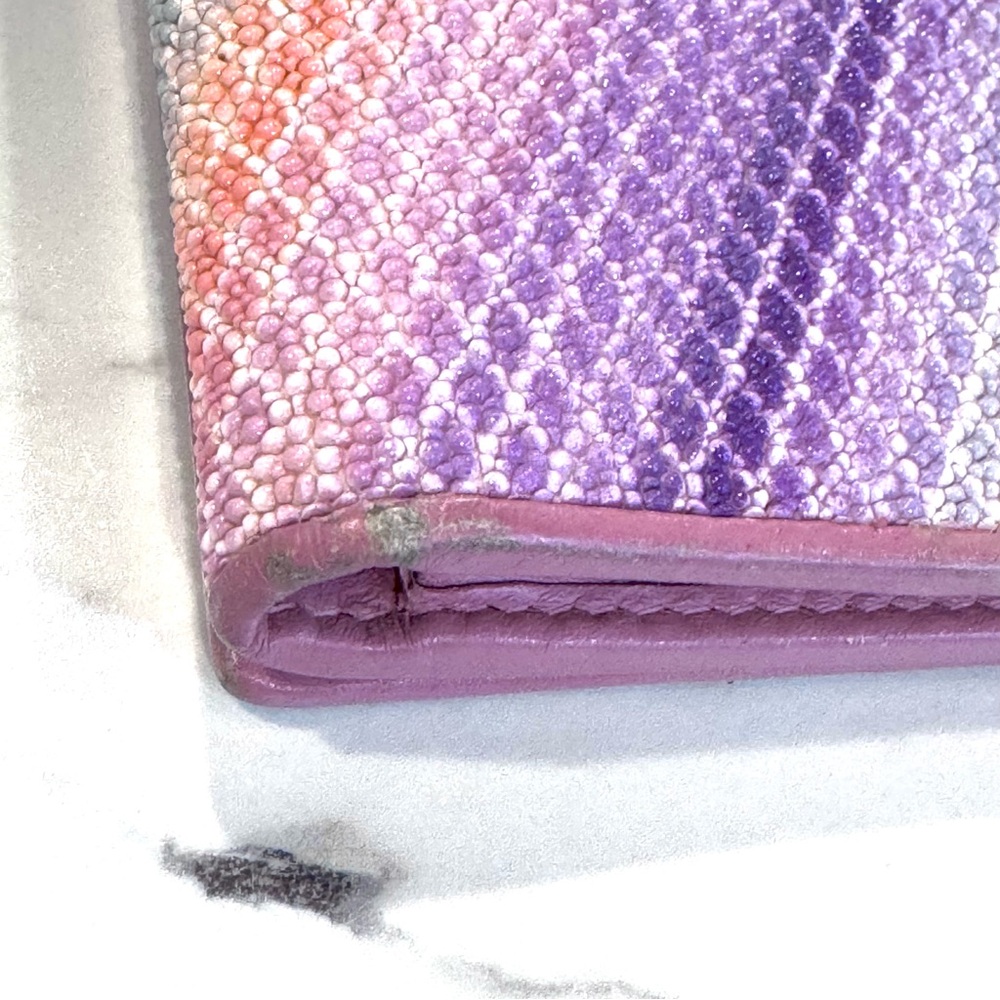 Stingray Trifold Wallet Ombre Lavender Pink Stripes Card Coin Holder - Picture 11 of 13